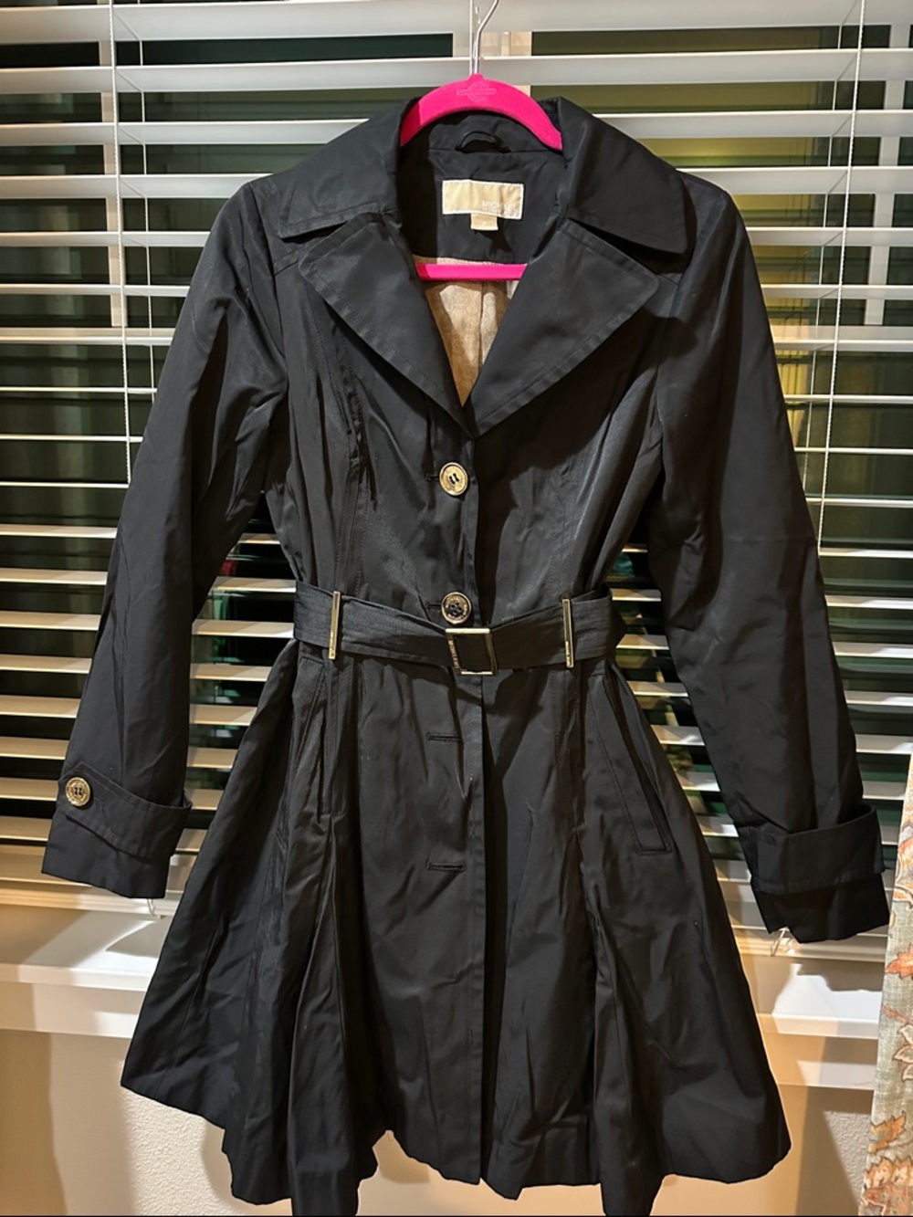 Michael Kors Black Belted Trench Coat